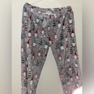 Grey gnome christmas pj pants.
